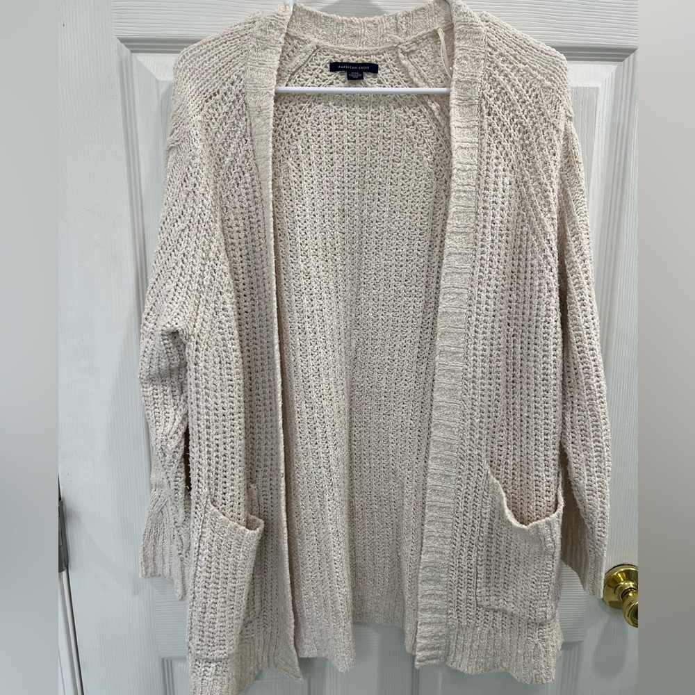 American Eagle Outfitters Beige Knit Cardigan